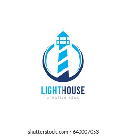 Creative Lighthouse Concept Logo Design Template