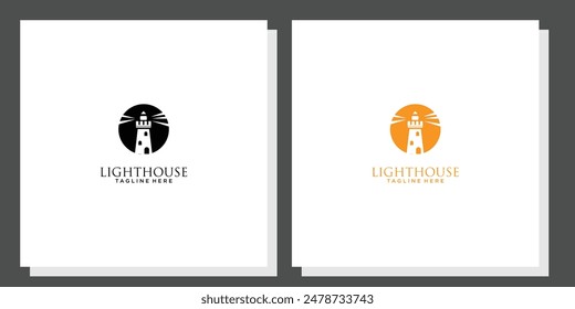 Creative lighthouse logo design with unique concept , premium vector
