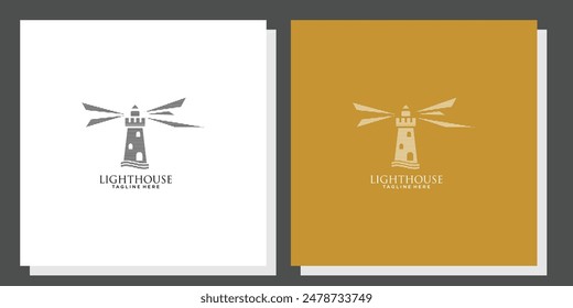 Creative lighthouse logo design with unique concept , premium vector