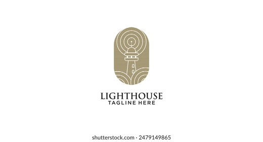 Creative lighthouse logo design with unique concept , premium vector