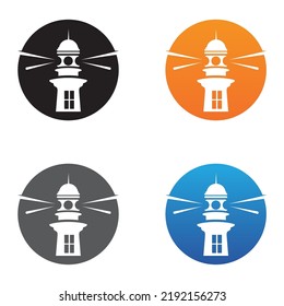 creative lighthouse logo template icon image
