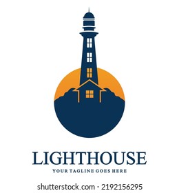 creative lighthouse logo template icon image