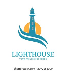 creative lighthouse logo template icon image