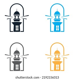 creative lighthouse logo template icon image