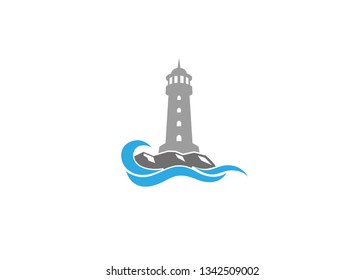 Creative Lighthouse Logo Vector Design Illustration