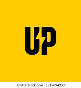 creative lightning negative space logo vector