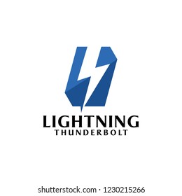 Creative Lightning Thunderbolt Concept Logo Design Template