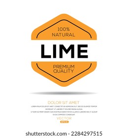Creative (Lime), Lime label, vector illustration.