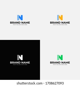 Creative Line Abstract modern N letter Logo Design vector template. N logo icon design template elements.
