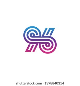 Creative line art for 96 number