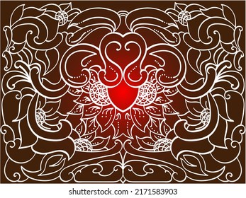 creative line art beautiful floral background