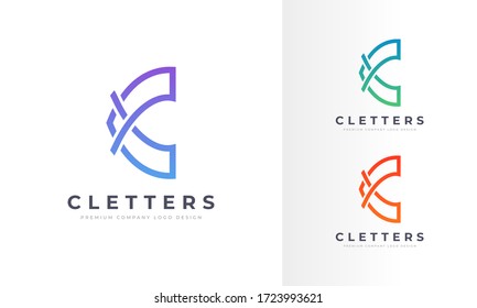 Creative Line Art C Letter Logo Professional company Business Design. Vector Illustration