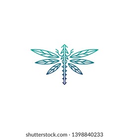 Creative line art dragonfly logo unusual