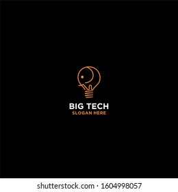 Creative line art electric lamp and elephant simple logo design inspiration.
