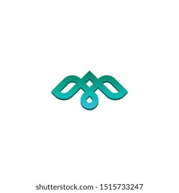 Creative line art flying bird for logo - icon