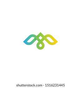 Creative line art flying bird for logo - icon