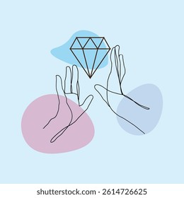creative line art hand design