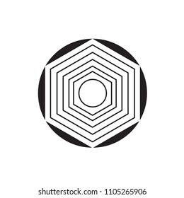 Creative Line Art Hexagon and Cube Logo Icon Emblem
