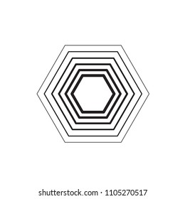 Creative Line Art Hexagon and Cube Logo Icon Emblem