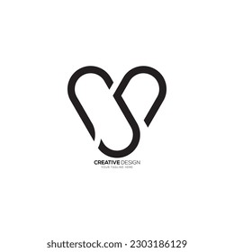 Creative line art letter c s v elegant unique fashion branding monogram logo. C logo. S logo. V logo