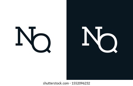 Creative line art letter NQ logo. This logo icon incorporate with two letter in the modern way.
