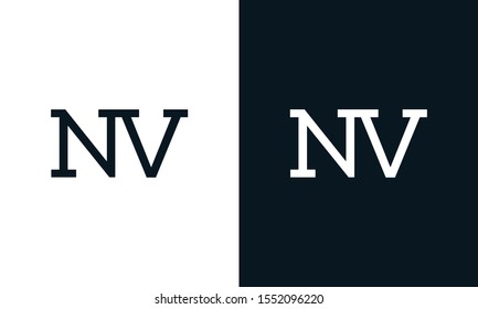 Creative line art letter NV logo. This logo icon incorporate with two letter in the modern way.

