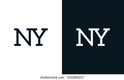 Creative line art letter NY logo. This logo icon incorporate with two letter in the modern way.
