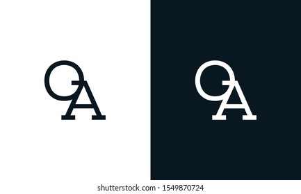 Creative line art letter OA logo.