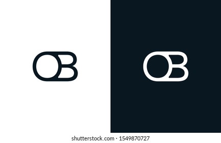 Creative line art letter OB logo.