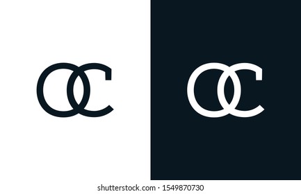 Creative line art letter OC logo.