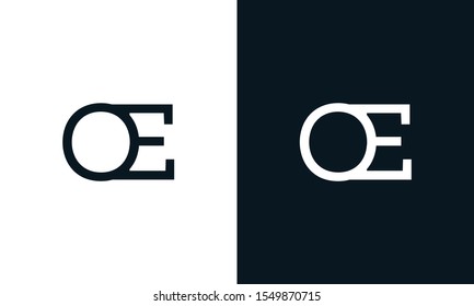 Creative line art letter OE logo.