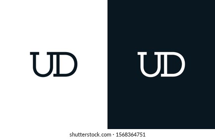 Creative line art letter UD logo.