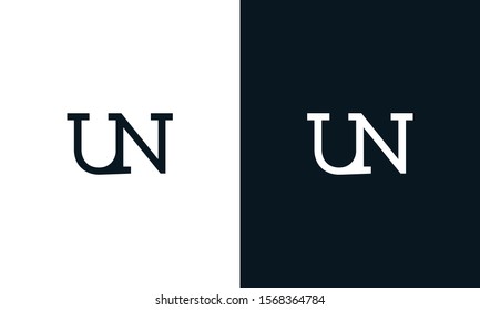 Creative line art letter UN logo.