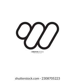 Creative line art letter W negative space modern unique elegant logo. W logo