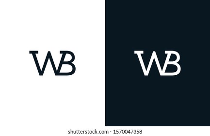 Creative line art letter WB logo. This logo icon incorporate with two letter in the creative way.