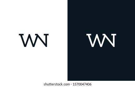 Creative Line Art Letter Wn Logo Stock Vector (Royalty Free) 1570047406 ...