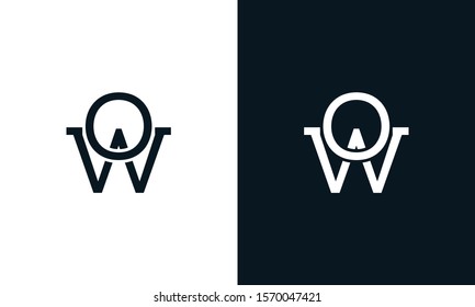 Creative line art letter WO logo. This logo icon incorporate with two letter in the creative way.