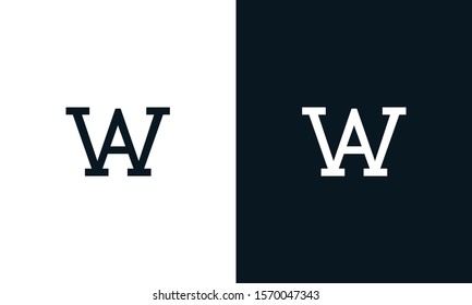 Creative line art letter WV logo. This logo icon incorporate with two letter in the creative way.