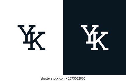 Creative line art letter YK logo. This logo icon incorporate with two letter in the creative way.
