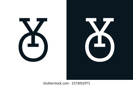 Creative line art letter YO logo. This logo icon incorporate with two letter in the creative way.
