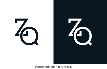 Creative line art letter ZQ logo. This logo icon incorporate with two letter in the creative way.
