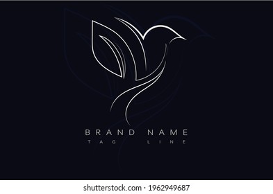 Creative line art logo of Bird, Abstract Bird logo