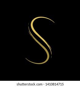 creative line art typography S vector logo