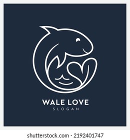 Logo de ballena de línea creativa
