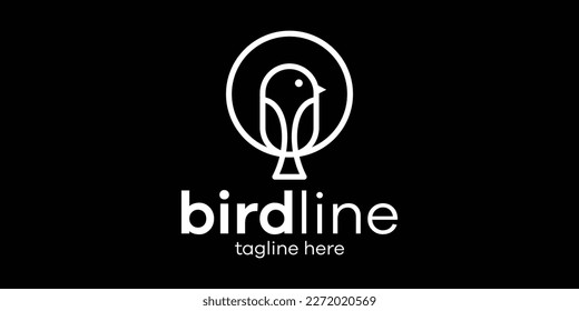 creative line bird logo design icon vector illustration 3