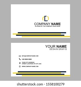 Creative Line Business Card Design Templates with Black White and Yellow