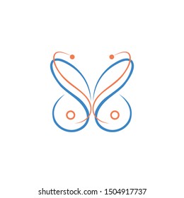 creative line butterfly logo  template