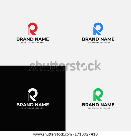 Creative Line with Circle Letter R Logo Design Vector Template. Professional abstract flat letter r icon design for business or corporate identity.