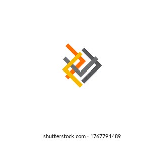 Creative line company logo design concept