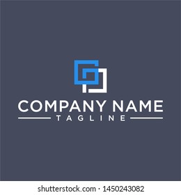 Creative line design letters GP shape boxes